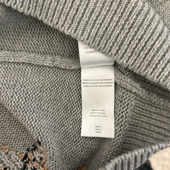 RAILS PERCI HEATHER GRAY ANIMAL STARS CASHMERE BLEND KNIT SWEATER - Picture 9 of 9